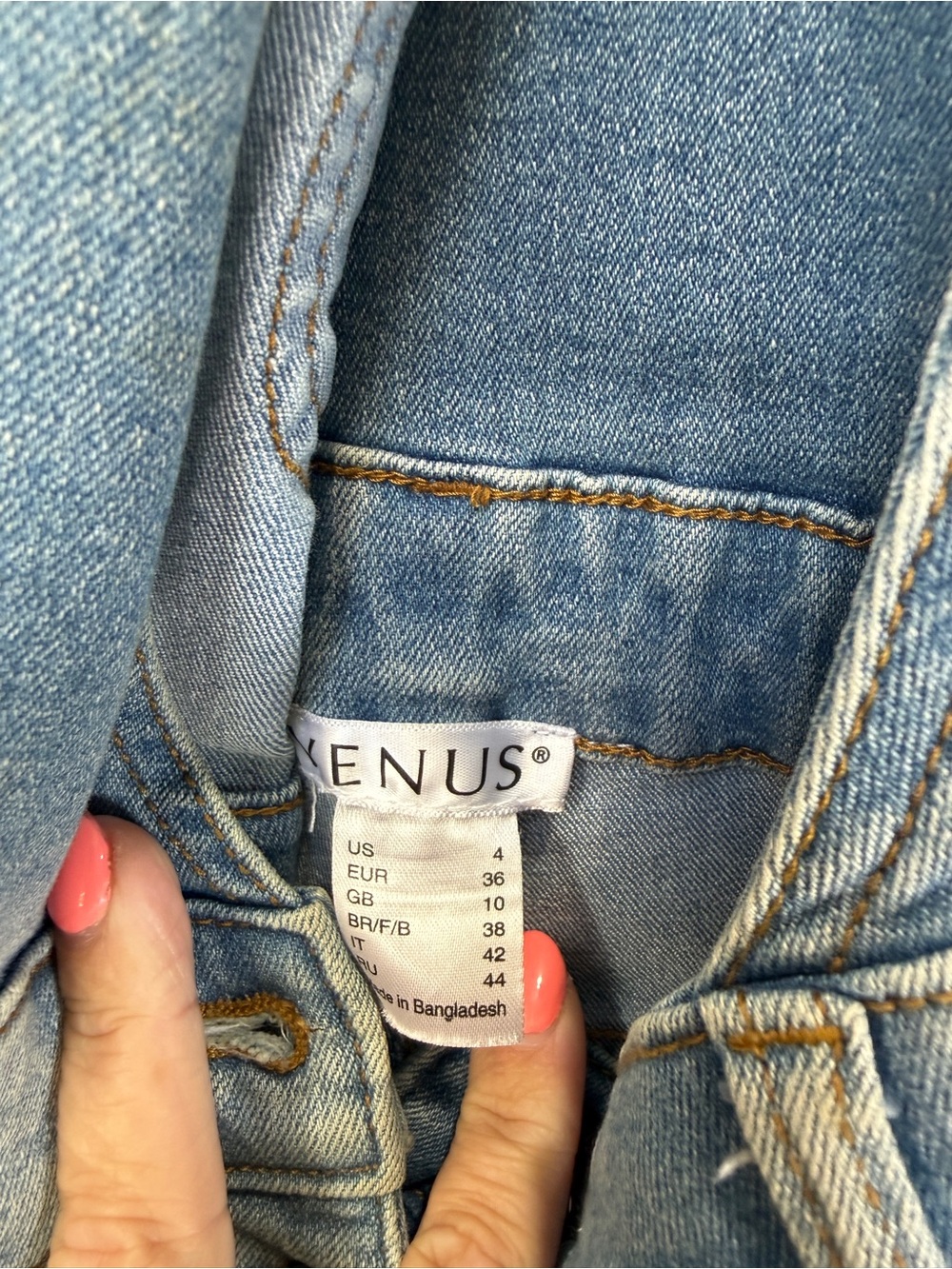 VENUS Light Blue Distressed Denim Short Overalls - Picture 4 of 5